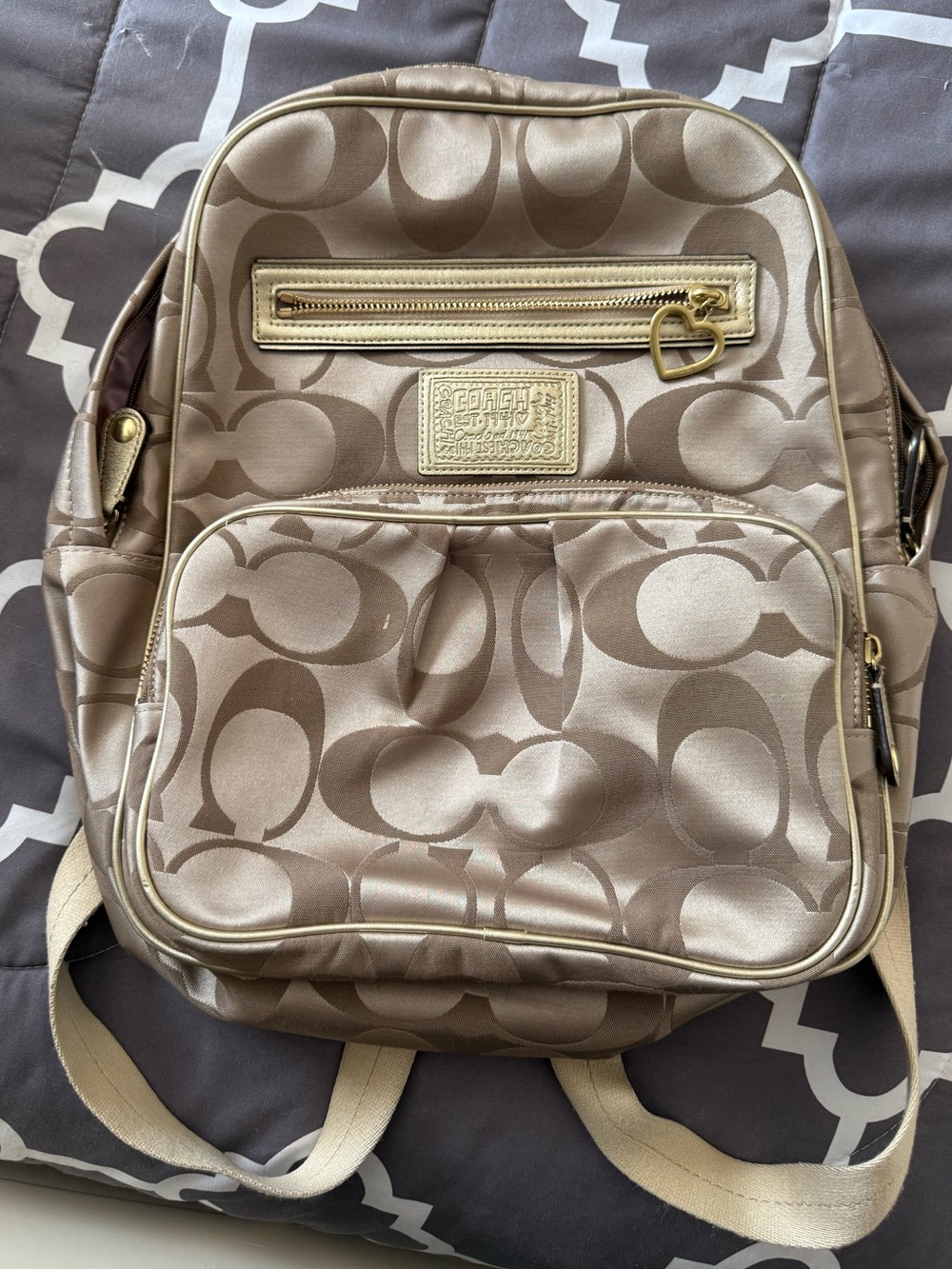 Coach Mini Signature Backpack in Light Gold